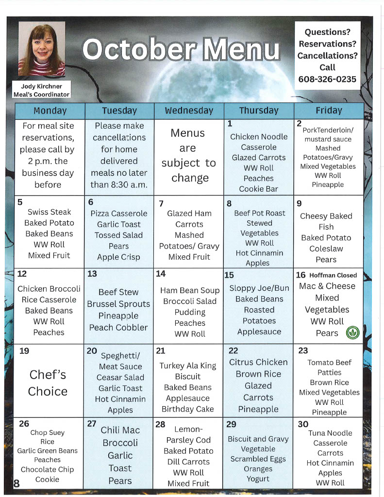 Oct -26 menu
